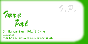 imre pal business card